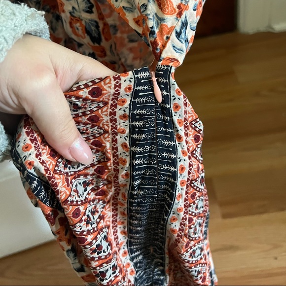 Free People Surf Date Cut Out Floral Romper 10 - Picture 7 of 8